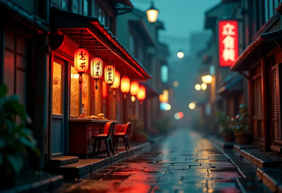 Miniature world sample β rainy ramen alley